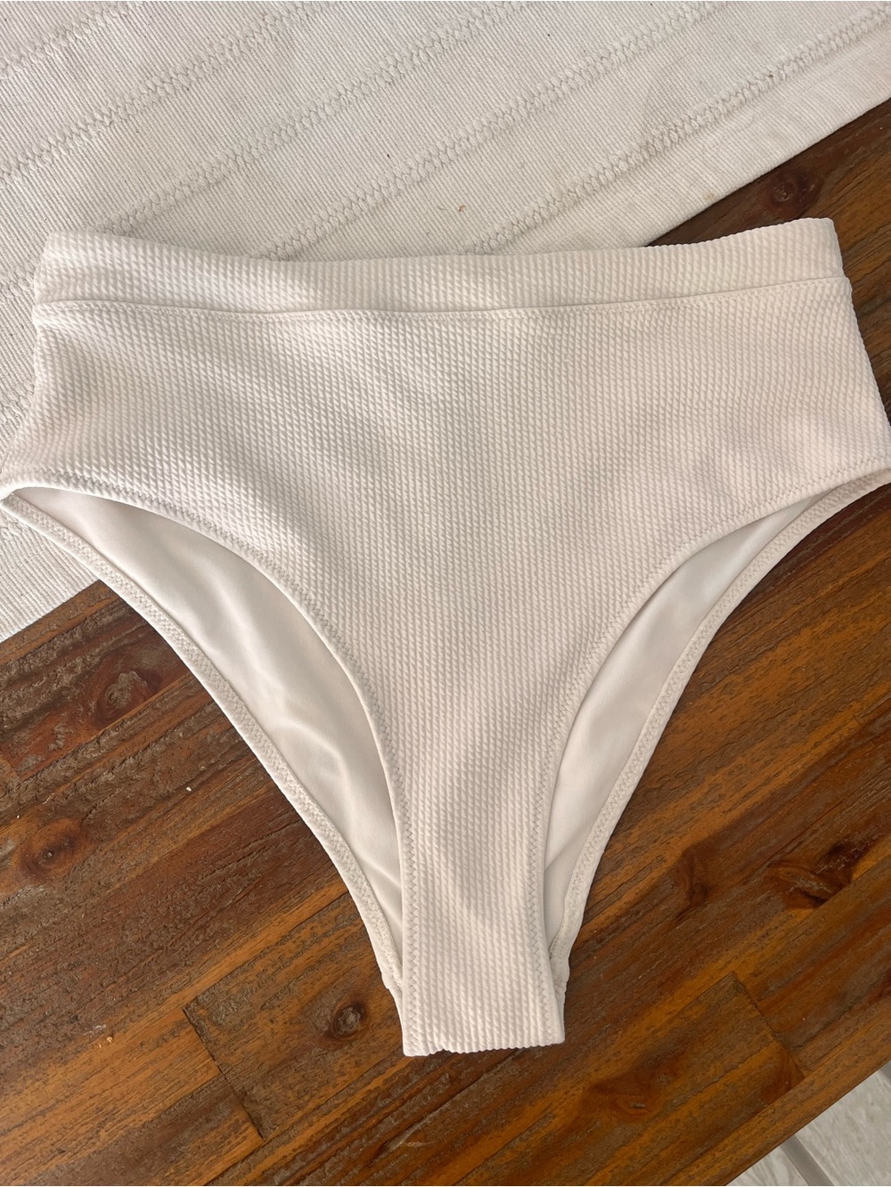 H&M white ribbed bikini bottoms